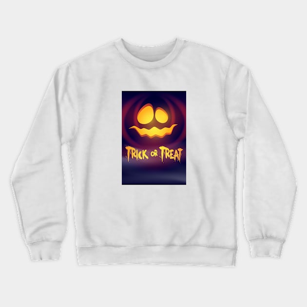 Pumpkin glowing face t-shirt. Cool gift on Halloween Crewneck Sweatshirt by Dosunets